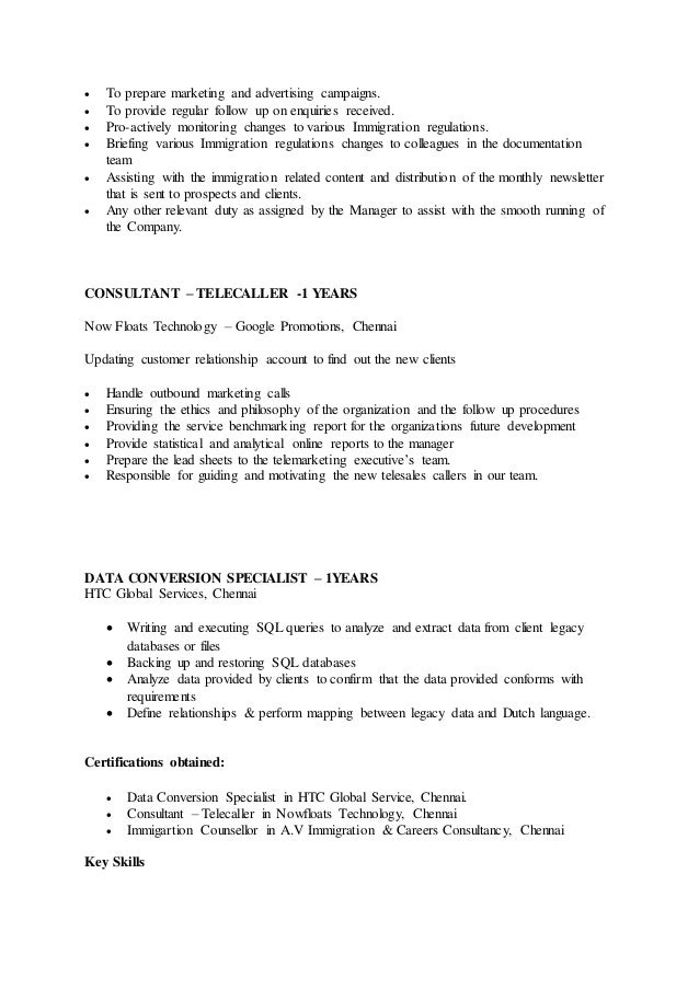 telesales cover letter