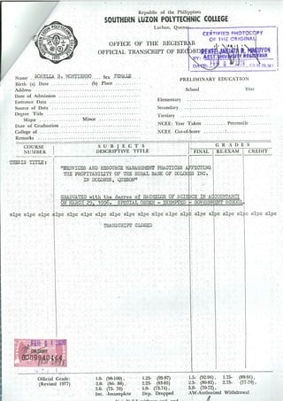 Diploma & Transcript of Records | PDF