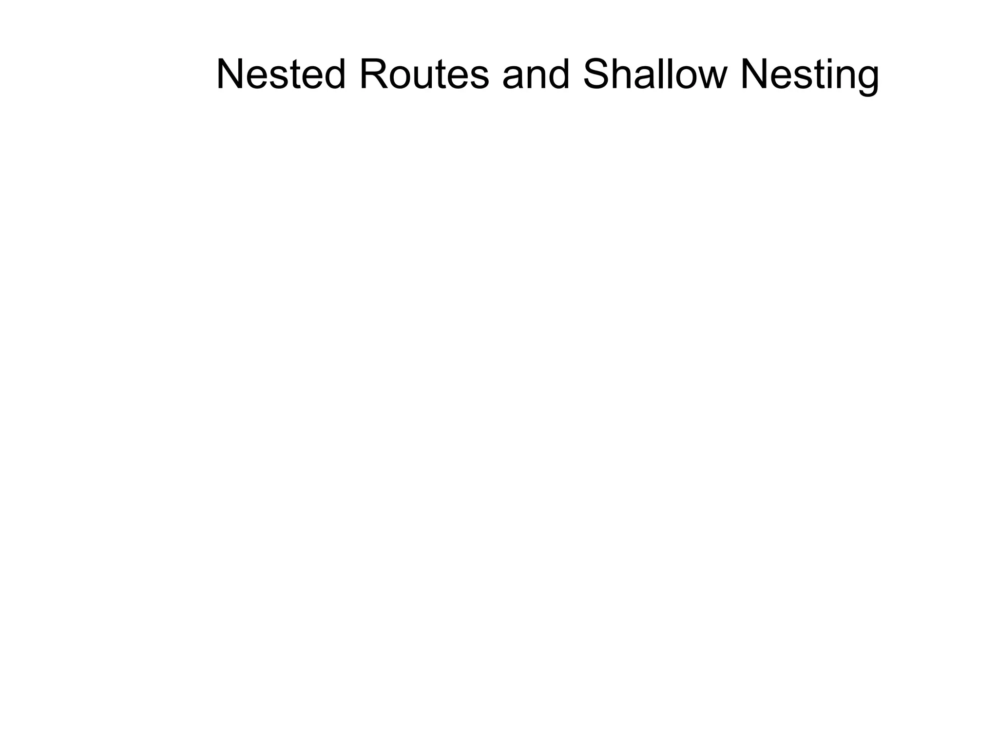 Nested Routes and Shallow Nesting 