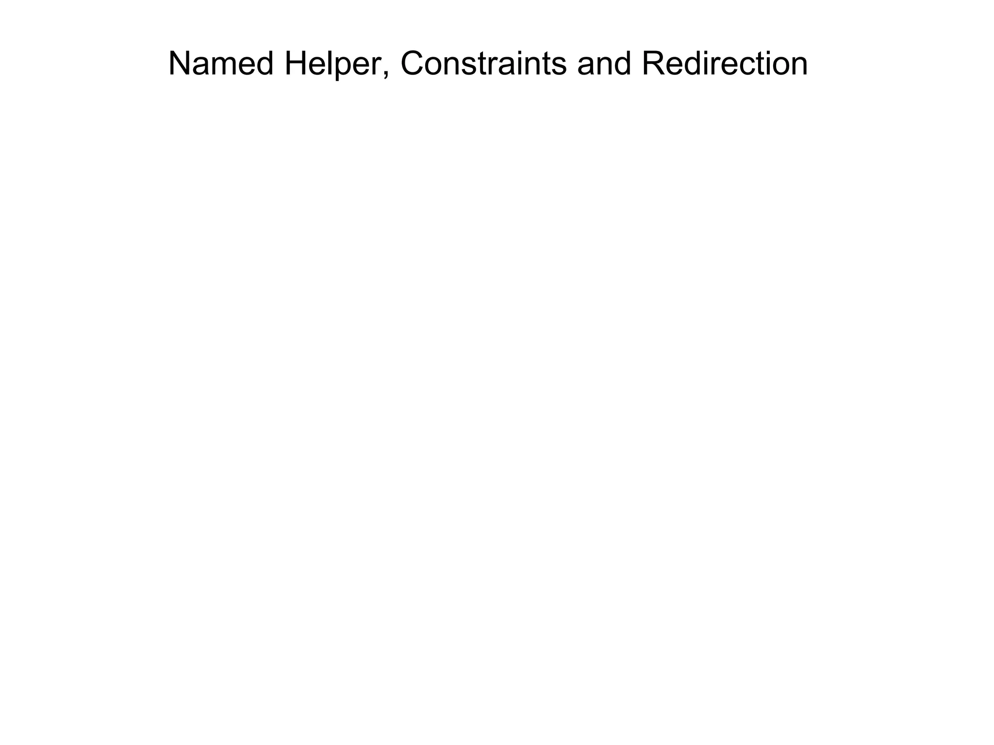 Named Helper, Constraints and Redirection 