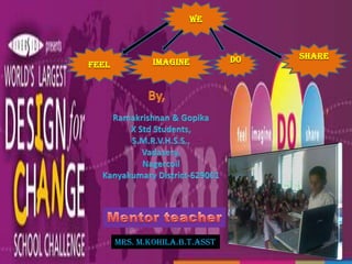 We Share Feel  Imagine Do Mentor teacher Mrs. M.Kohila.B.T.Asst 