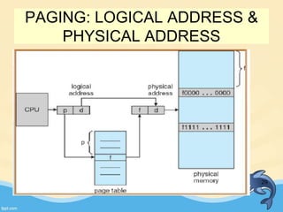 29
PAGING: LOGICAL ADDRESS &
PHYSICAL ADDRESS
 