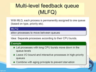 Multi-level feedback queue
(MLFQ)
 