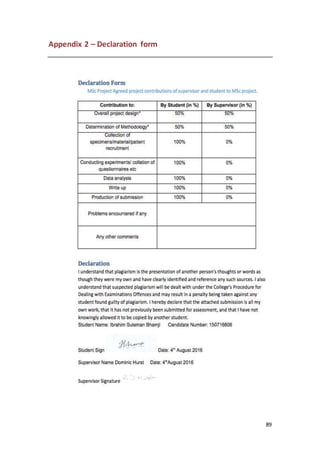 89
Appendix 2 – Declaration form
 