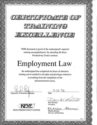 Employment Law 2001