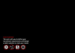 OUR PURPOSE
‘We work with you to define your
recruitment requirements and design
a talent solution to meet your needs.’
 