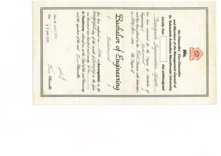 BE Certificate KJ Gupta