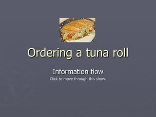 Ordering a tuna roll Information flow Click to move through this show. 