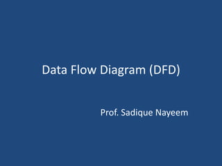 Data Flow Diagram (DFD) 
Prof. Sadique Nayeem 
 