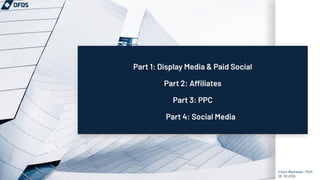 Part 1: Display Media & Paid Social
Part 2: Affiliates
Part 3: PPC
Part 4: Social Media
Vivien Wamalwa - Muff
28. 02.2019
 