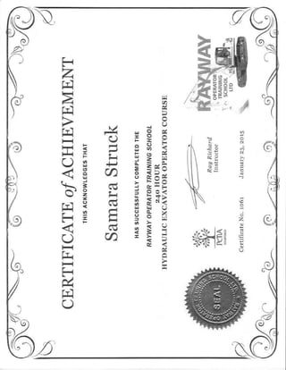 Samara Struck Certificates