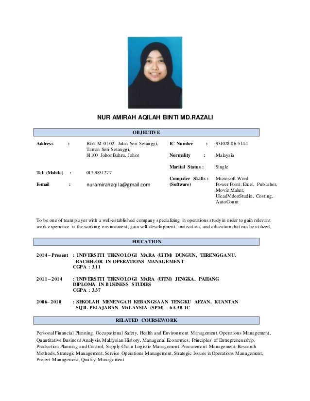 my resume updated