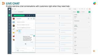 LIVE CHAT
Enable real-time chat conversations with customers right when they need help
 