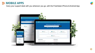 MOBILE APPS
Carry your support desk with you wherever you go, with the Freshdesk iPhone & Android App
 