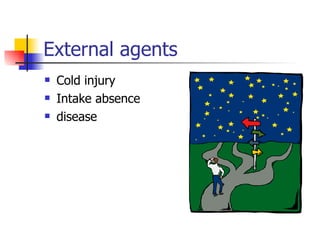 External agents  Cold injury Intake absence disease 