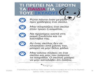 Ο δωδεκάλογος του Υπέυθυνου Πολίτη απέναντι στα ζώα συντροφιάς απο το Ε1 του 2ου δημοτικού
σχολείου Ξανθης. Γιώργος Τάντρος.Γιώργος Τάντρος
16
7/3/2021
 