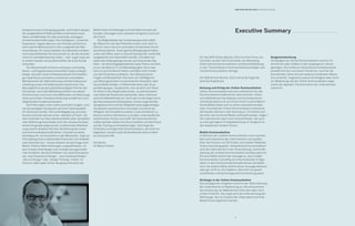 Königreiche dem Untergang geweiht. Auf Feldern abseits
der ausgetretenen Pfade sprießen erste Keime neuer
Ideen und Methoden für überraschende und begeis-
ternde Kundenerfahrungen. Das Schlagwort „Customer
Experience“ regnet allerorts vom Himmel und führt zu
einer wahren Blütenpracht in den Lustgärten der Mar-
kenschlösser. Ein neues Zeitalter mit relevanten Inhalten
und nutzenstiftenden Services bricht an, die den Kunden
nicht nur zufriedenstimmen sollen – nein, sogar loyal soll
er endlich werden und als Botschafter die frohe Kunde
verbreiten.
	 Die Wissenschaft ist hieran nicht ganz unschuldig.
Neuro- und Kognitionswissenschaften haben unlängst
belegt, wie stark unser Unterbewusstsein Entscheidun-
gen beeinflusst und welche evolutionär entwickelten
Mechanismen der Wahrnehmung und Informationsver-
arbeitung unsere Verhaltensweisen bestimmen. Das
Bauchgefühl ist ab jetzt gleichberechtigter Partner des
Verstandes. Auch das Marketing profitiert von diesen
Erkenntnissen und muss seine Methoden und Werkzeuge
daran ausrichten. Kundenorientierung wandelt sich zum
tiefgehenden Kundenverständnis.
	 Da Erfahrungen unser Leben wesentlich prägen, müs-
sen die jeweiligen Situationen auf ihre Erlebnisqualität
hin überprüft werden. Denn jede Begegnung zwischen
Kunde und Unternehmen ist ein „Moment of Truth“, bei
dem innerhalb von Sekundenbruchteilen über Sympathie
oder Ablehnung entschieden wird. Der situative Kontext
bestimmt gerade aufgrund der zunehmenden Mobilisie-
rung unserer Gesellschaft über die Wirkung der einzel-
nen Kommunikationsmaßnahme. Und jeder einzelne
Kontaktpunkt, ob Smartphone oder Mitarbeiter, trägt zur
Entwicklung eines umfassenden Eindrucks vom Anbieter
oder Absender bei – besser bekannt als das Image einer
Marke. Positive Wahrnehmungen zu gewährleisten, ist
kein triviales Unterfangen und verlangt nach ganzheitli-
chen Ansätzen, die das Entstehen von neuen Disziplinen
wie „User Experience Design“, „User Centered Design“,
„Service Design“ oder „Design Thinking“ erklärt. Im
Zentrum steht dabei immer die genaue Kenntnis der
Bedürfnisse, Einstellungen und Verhaltensmuster der
Kunden. Deswegen muss Letzterer dringend zurück auf
die Couch.
	 Die Möglichkeiten der Kundenanalyse sind vielfäl-
tig. Bekommt man den Patienten immer noch nicht zu
Gesicht, kann man sich zumindest virtuell seiner Durch-
leuchtung widmen. Unser ganzes Bewegungsverhalten,
online wie offline, kann in Zukunft beobachtet, verdichtet,
ausgewertet und interpretiert werden. Die dabei ent-
stehenden Datengebirge nennen sich bescheiden Big
Data – ein technologiegetriebenes Hype-Thema, bei dem
es um viel Geld (in IT und Marketing) geht. Doch man
kann es auch einfacher haben und dabei nicht minder
von den Einsichten profitieren. Zum Beispiel durch
Fragen und Beobachten. Das kann auf vielfältige Art
und Weise geschehen: im persönlichen Gespräch, über
Social-Media-Kanäle, in Telefoninterviews oder Grup-
penbefragungen. Hauptsache, man versetzt sich Stück
für Stück in die Zielpersonen hinein. Je aufmerksamer
man dabei die Reaktionen betrachtet, desto intensiver
setzt ein Mitempfinden ein. Auch das wurde jüngst durch
die Neurowissenschaft bewiesen: Unsere sogenannten
Spiegelneuronen sind für Mitgefühl sowie gegenseitiges
Verständnis verantwortlich und haben uns durch die
Fähigkeit, die Perspektive anderer Leute einnehmen zu
können und ihre Intentionen zu erraten, einen deutlichen
evolutionären Vorteil verschafft. Die Verantwortlichen
sollten deshalb wieder ihre Sinne schärfen und den Fokus
auf das Training von Empathie legen. Darin liegt der
Schlüssel zu erfolgreicher Kommunikation, die nicht nur
begeistert, sondern auch die Brieftasche ohne schlech-
tes Gewissen füllt.
Herzlichst,
Ihr Marco Fischer
Für den B2B Online-Monitor 2013 von Die Firma und
Consultic wurden 216 Entscheider aus Marketing,
Unternehmenskommunikation und Geschäftsleitung
zu den Themenfeldern Kommunikationsstrategie und
mobile Kommunikation befragt.
Der B2B Online-Monitor 2013 erbrachte folgende
zentrale Ergebnisse:
Nutzung und Erfolg der Online-Kommunikation
Online-Kommunikation hat eine Leitfunktion für alle
Kommunikationsmaßnahmen übernommen. Klassi-
sche Maßnahmen wie Website und Suchmaschinen-
marketing haben sich auf einem hohen Level etabliert.
Social Media haben sich zu einem wesentlichen Bau-
stein innerhalb der Online-Kommunikation entwickelt,
alle Kanäle nehmen in der Nutzung zu. Im Hinblick auf
die Ziele, die mit Social Media verknüpft werden, zeigen
die Unternehmen aber noch Unsicherheiten, die auch
zu einer geringeren Erfolgsbewertung im Vergleich zu
den etablierten Kanälen führen.
Mobile Kommunikation
Im Bereich der mobilen Kommunikation sind Unsicher-
heit und Unkenntnis der Unternehmen noch größer.
Über den Einsatz von QR-Codes und mobilen Websites
hinaus wird wenig getan. Entsprechend zurückhaltend
sind die Unternehmen in der Einschätzung, welche Be-
deutung der mobilen Kommunikation künftig zukommt.
Die eine Hälfte stimmt der Aussage zu, dass mobile
Kommunikation zukünftig ein entscheidender Erfolgs-
faktor in den Kommunikationsmaßnahmen darstellen
wird, die andere Hälfte stimmt dieser Aussage teilweise
oder gar nicht zu. Ein Ergebnis, das nicht zur gesell-
schaftlichen und technologischen Entwicklung passt.
Strategie in der Online-Kommunikation
Das strategische Vorgehen nimmt in der Wahrnehmung
der Unternehmen an Bedeutung zu. Die entsprechen-
de Umsetzung von Maßnahmen hinkt dem aber noch
immer hinterher. Das zeigt auch die Untersuchung der
Werkzeuge, die zur Analyse der Zielgruppen und ihrer
Bedürfnisse eingesetzt werden.
Budgetentwicklung
Die Budgets für Online-Kommunikation sind für Un-
ternehmen aller Größen in den vergangenen Jahren
gestiegen. Der Anteil am Gesamtkommunikationsetat
pendelt sich bei rund einem Viertel ein. Auch für die
kommenden Jahre wird ein weiteres moderates Wachs-
tum erwartet. Insgesamt passen die Budgets aber nicht
zur Bedeutung, die der Online-Kommunikation ange-
sichts der digitalen Transformation der Unternehmen
zukommt.
B2B Online-Monitor 2013 / Executive Summary
Executive Summary
7
 