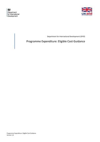 Dfid cost eligibility guidance
