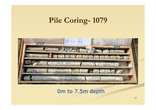 Pile CoringPile Coring-- 10791079
23
0m to 7.5m depth
 