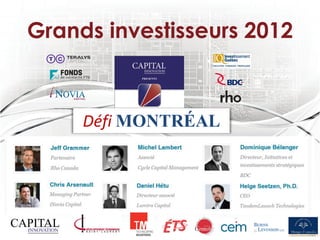 Grands investisseurs 2012



     Défi MONTRÉAL
 