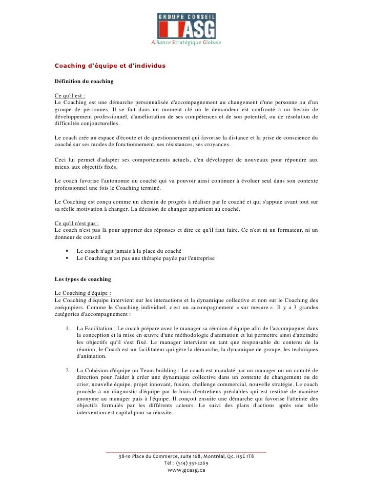 Définition Coaching - 