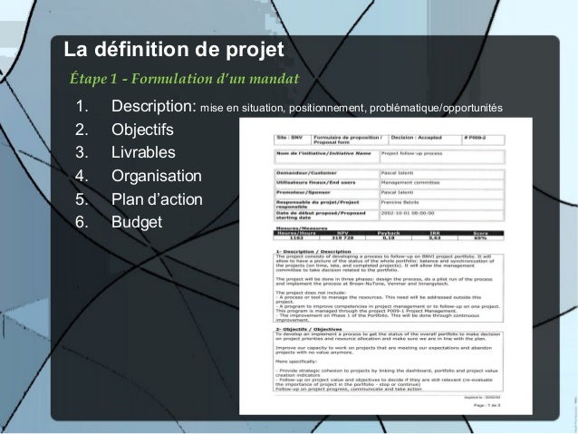Définition de projet