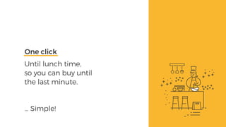 … Simple!
One click
Until lunch time,
so you can buy until
the last minute.
 