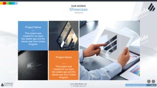 w w w . D o m a i n . c o m Page 29
www.MainSlide.com
© All Rights Reserved.
Confidential
Project Name
—
This project was
created for our team
few weeks ago and the
cliente was from United
Kingdom
Project Name
—
This project was
created for our team
few weeks ago and the
cliente was from United
Kingdom
OUR WORKS
Showcase
 