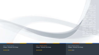 Our Portfolio 3 Lorem Ipsum is
simply dummy text
of the printing and
setting industry.
Lorem Ipsum has
been the industry's
standard dummy
text ever since the
1500s, when an
unknown printer
took a galley of
and scrambled it to
make a specimen
book. It has
survived not only
five centuries, but
also the leap into
electronic setting.
Client : Michale Jackson
Category : Business Card Design
Client : Michale Jackson
Category : Business Card Design
Client : Michale Jackson
Category : Business Card Design
 