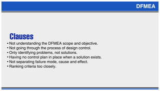 PPT ON DESIGN FAILURE MODE AND EFFECT ANALYSIS (DFMEA) | PDF