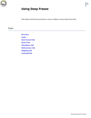 Deep Freeze for Mac User Guide | PDF