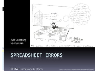 Spreadsheet Errors Kyle Sandburg Spring 2010 DFMW | Homework #1 | Part 1 Source: http://www.j-paine.org/eusprig2005_pres/before.gif 