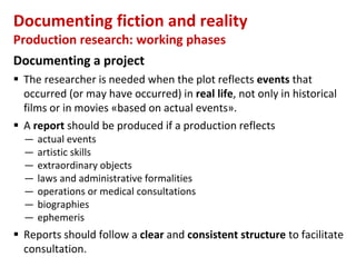Documenting fiction and reality | PPTX