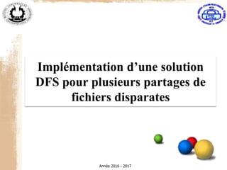 Implémentation d’une solution
DFS pour plusieurs partages de
fichiers disparates
Année 2016 - 2017
 