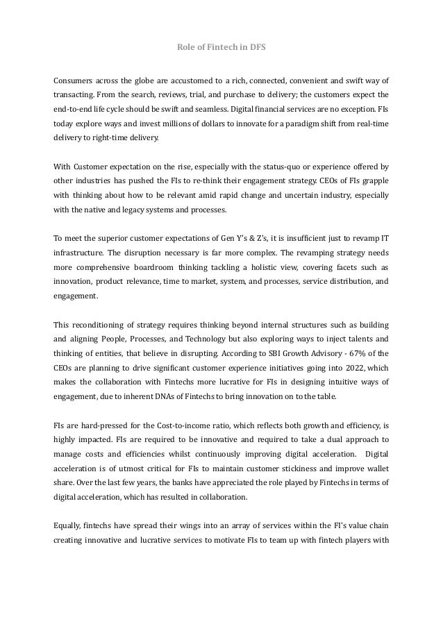 Role of Fintech in DFS | PDF