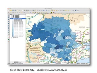 Mean house prices 2012 – source: http://www.sns.gov.uk 
 