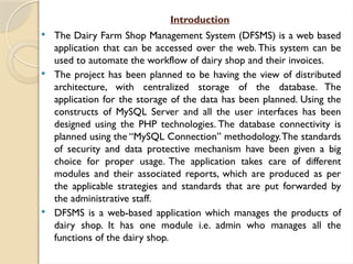 Dfsms Icon Dairy Management system ppt for students | PPTX