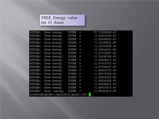 FREE Energy value
for O Atom

 