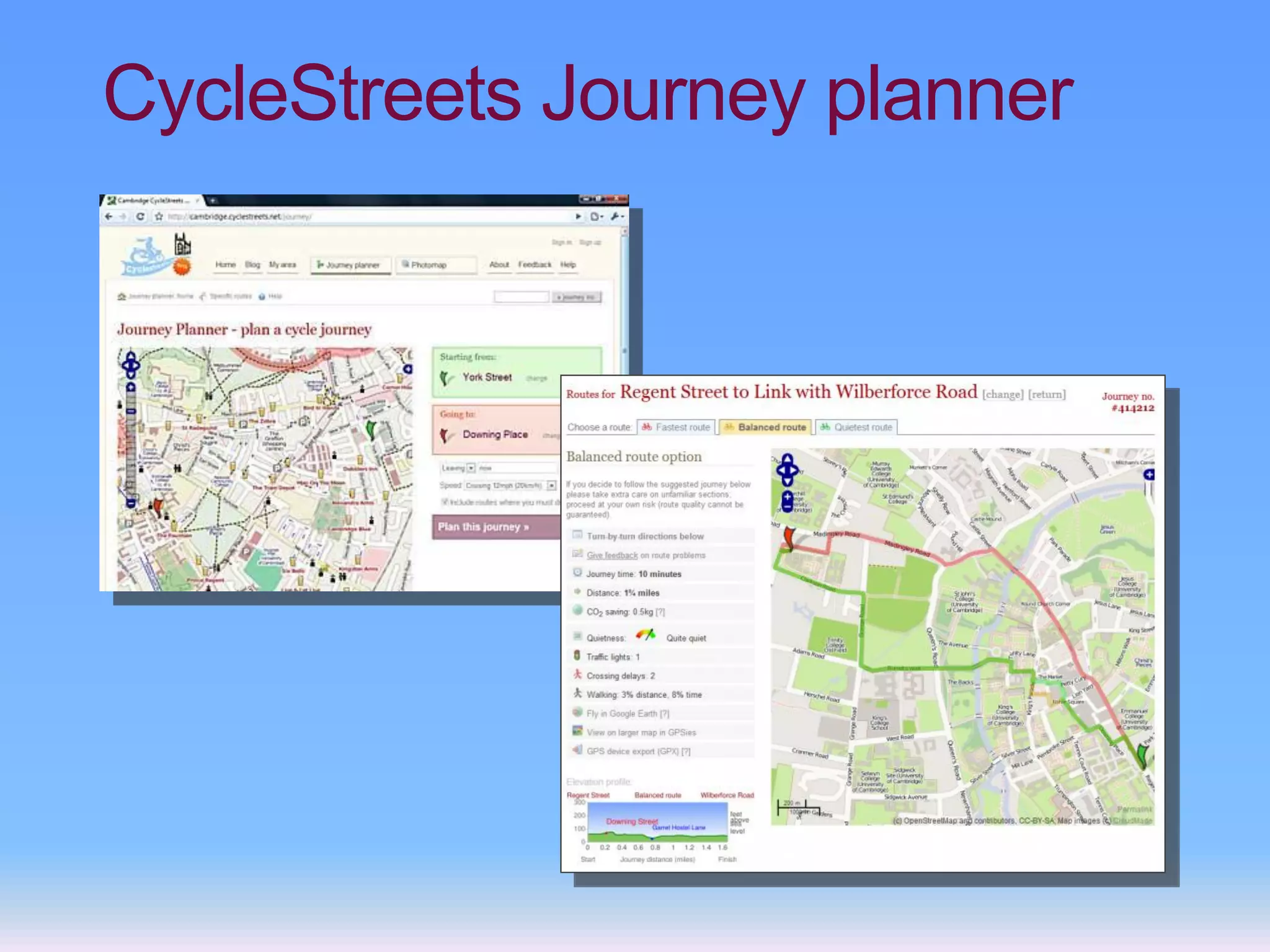 CycleStreets Journey planner
 