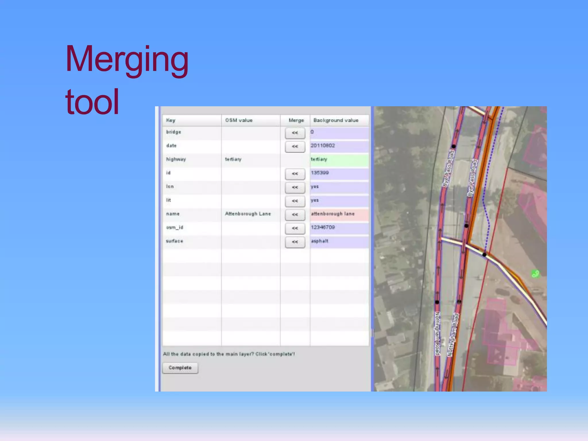 Merging
tool
 