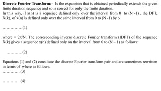 The Discrete Fourierdct Transform & FAST FOURIER TRANSFORM .pptx