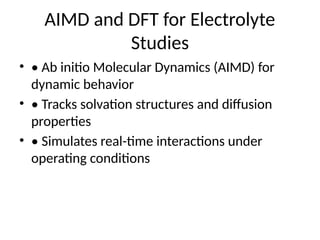 Density Functional Theory (DFT) for Battery Research | PPTX