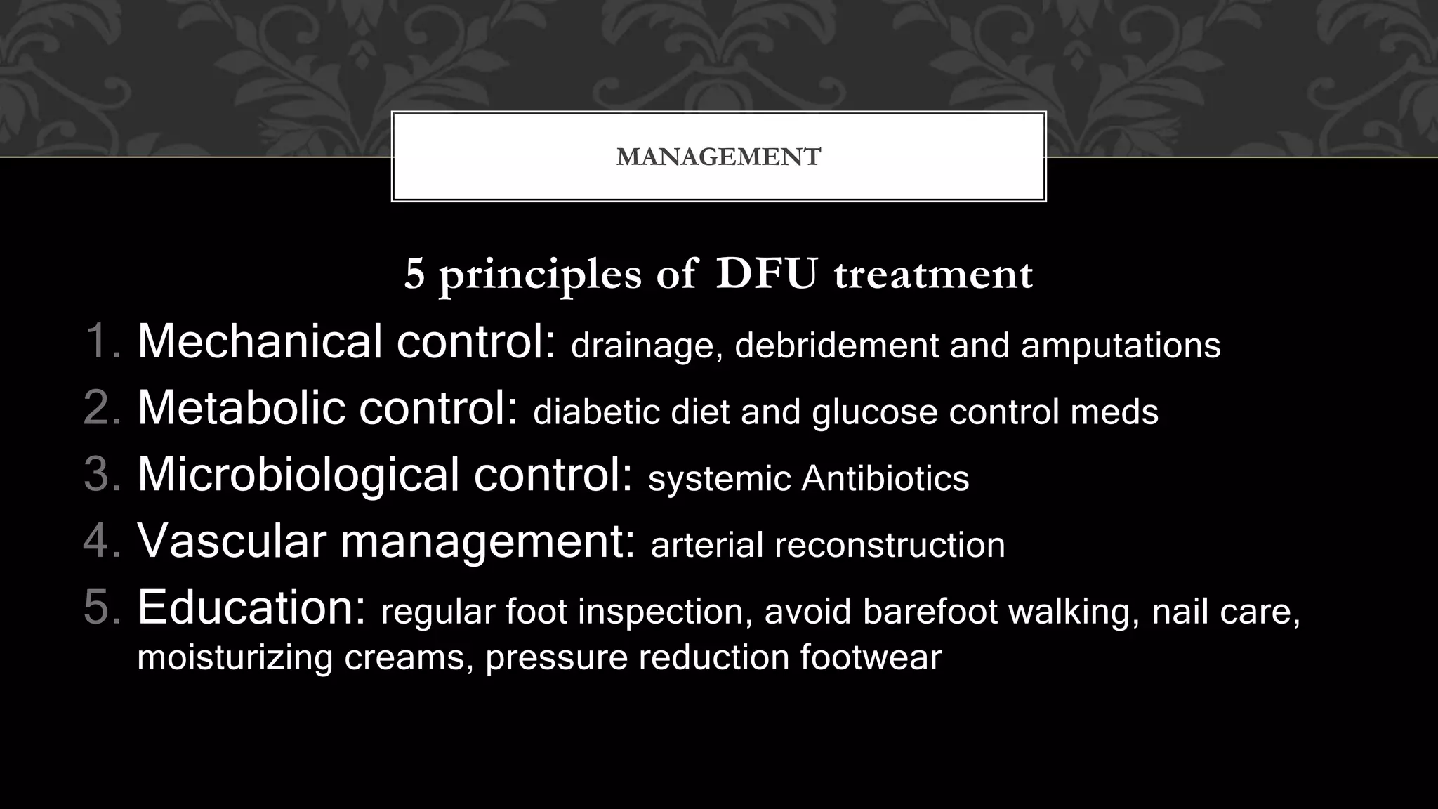 Dfu Management Diabetic Foot Sepsis | PPTX