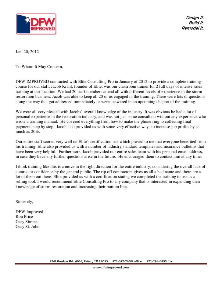 Dfw Improved Letter Of Recommendation Dfw Improved Letter Of Recommendation