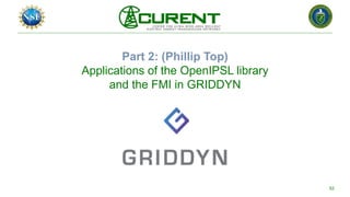 Part 2: (Phillip Top)
Applications of the OpenIPSL library
and the FMI in GRIDDYN
52
 