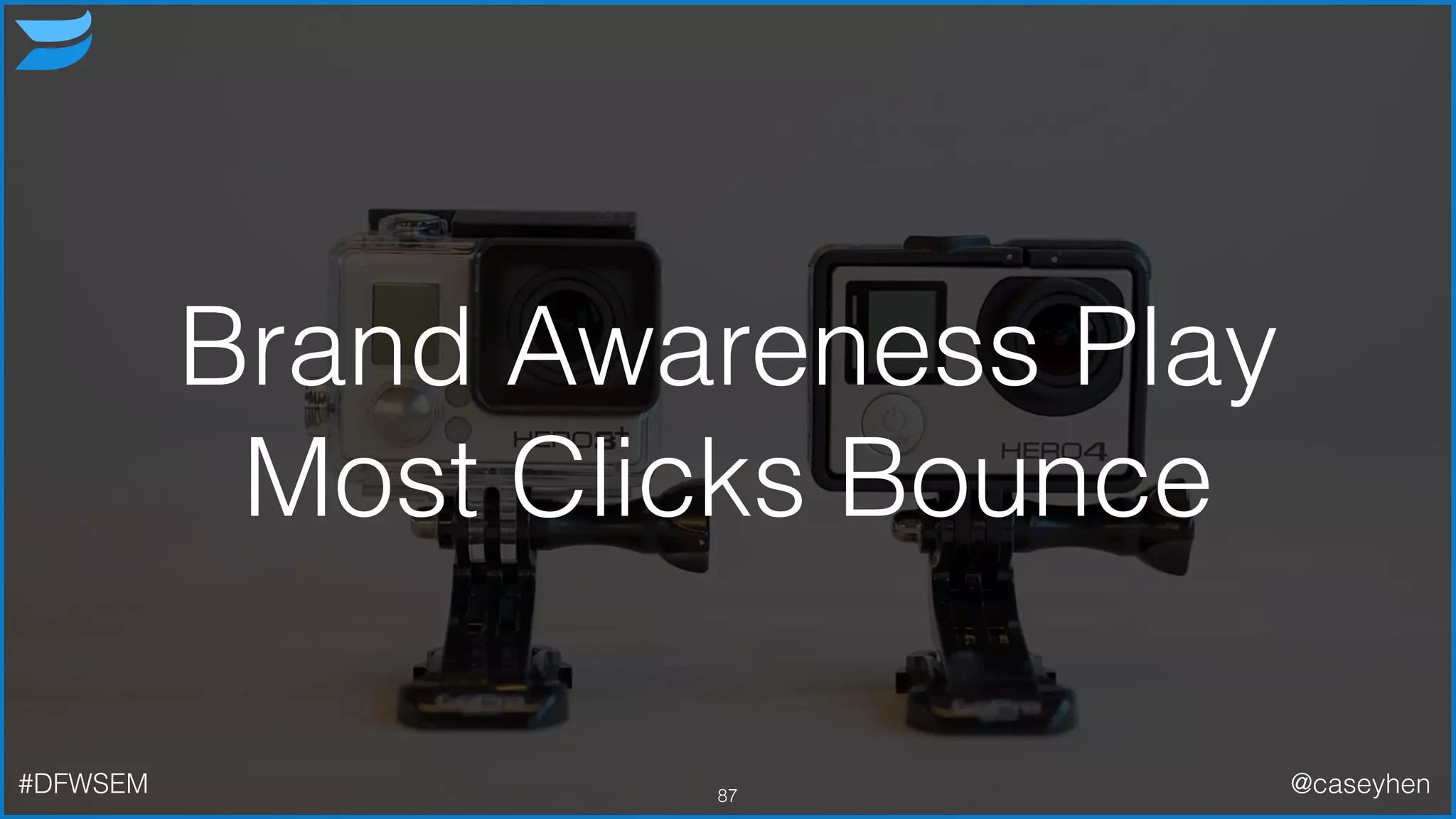 Brand Awareness Play
Most Clicks Bounce
87#DFWSEM @caseyhen
 