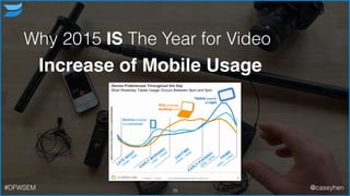 Why 2015 IS The Year for Video
Increase of Mobile Usage
15#DFWSEM @caseyhen
 