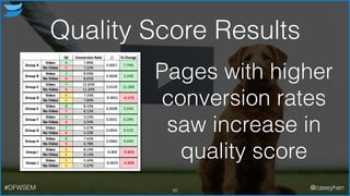 Pages with higher
conversion rates
saw increase in
quality score
50#DFWSEM @caseyhen
Quality Score Results
 