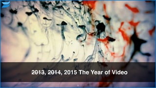 9
2013, 2014, 2015 The Year of Video
 