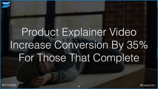 Product Explainer Video
Increase Conversion By 35%
For Those That Complete
96#DFWSEM @caseyhen
 